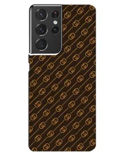 Чехол для Samsung Galaxy S21 ultra с картинкой «Gucci — золотые диагонали»