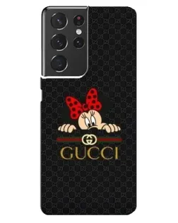 Чехол для Samsung Galaxy S21 ultra с картинкой «Минни Маус Gucci — черный»