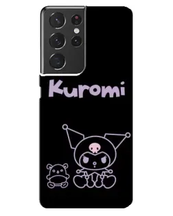 Чехол для Samsung Galaxy S21 ultra с картинкой «Kuromi — черный минимализм»