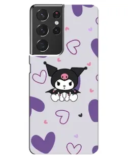 Чехол для Samsung Galaxy S21 ultra с картинкой «Kuromi и лавандовые сердца»