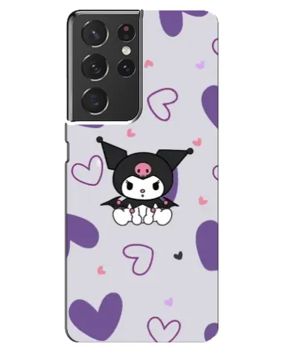 Чехол для Samsung Galaxy S21 ultra с картинкой «Kuromi и лавандовые сердца»