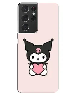 Чехол для Samsung Galaxy S21 ultra с картинкой «Kuromi и сердце»
