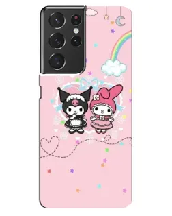 Чехол для Samsung Galaxy S21 ultra с картинкой «My Melody и Kuromi»