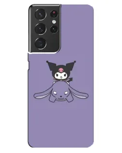Чехол для Samsung Galaxy S21 ultra с картинкой «Kuromi на лиловом фоне»