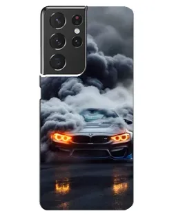 Чохол для Samsung Galaxy S21 ultra з картинкою «BMW у диму» Чохол для Samsung Galaxy S21 ultra з картинкою «BMW у диму»