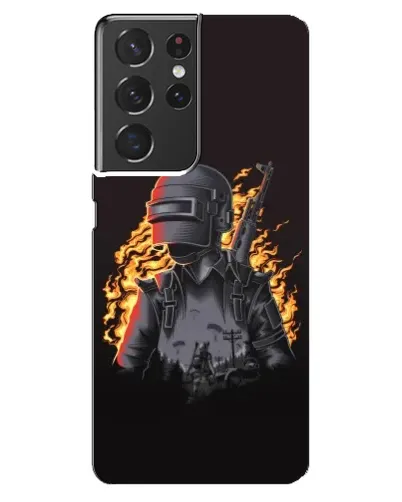 Чехол для Samsung Galaxy S21 ultra с картинкой «PUBG — огненный силуэт» Чехол для Samsung Galaxy S21 ultra с картинкой «PUBG — огненный силуэт»