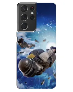 Чехол для Samsung Galaxy S21 ultra с картинкой «Десант PUBG — прыжок» Чехол для Samsung Galaxy S21 ultra с картинкой «Десант PUBG — прыжок»