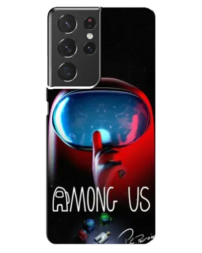 Чехол для Samsung Galaxy S21 ultra с картинкой «Красный импостер — макро»