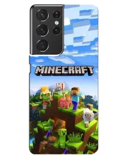 Чехол для Samsung Galaxy S21 ultra с картинкой «Minecraft классический мир» Чехол для Samsung Galaxy S21 ultra с картинкой «Minecraft классический мир»