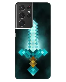 Чехол для Samsung Galaxy S21 ultra с картинкой «Алмазный меч неон» Чехол для Samsung Galaxy S21 ultra с картинкой «Алмазный меч неон»