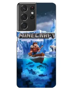 Чехол для Samsung Galaxy S21 ultra с картинкой «Minecraft ледяной мир» Чехол для Samsung Galaxy S21 ultra с картинкой «Minecraft ледяной мир»