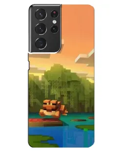 Чехол для Samsung Galaxy S21 ultra с картинкой «Майнкрафт закат солнца» Чехол для Samsung Galaxy S21 ultra с картинкой «Майнкрафт закат солнца»