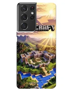 Чехол для Samsung Galaxy S21 ultra с картинкой «Minecraft панорама» Чехол для Samsung Galaxy S21 ultra с картинкой «Minecraft панорама»