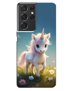 Чехол для Samsung Galaxy S21 ultra с картинкой «Единорог на поляне»