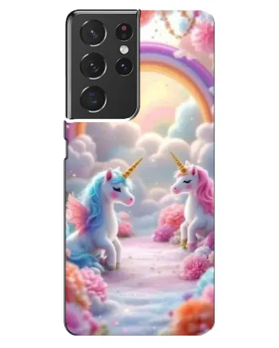 Чехол для Samsung Galaxy S21 ultra с картинкой «Радуга и единороги»