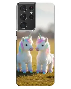 Чехол для Samsung Galaxy S21 ultra с картинкой «Пара единорогов»