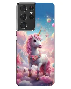 Чехол для Samsung Galaxy S21 ultra с картинкой «Единорог среди облаков»