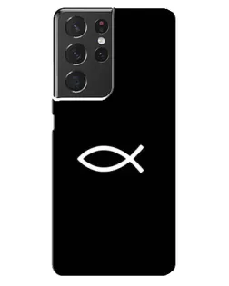Чохол для Samsung Galaxy S21 ultra з картинкою «Символ риби Jesus»
