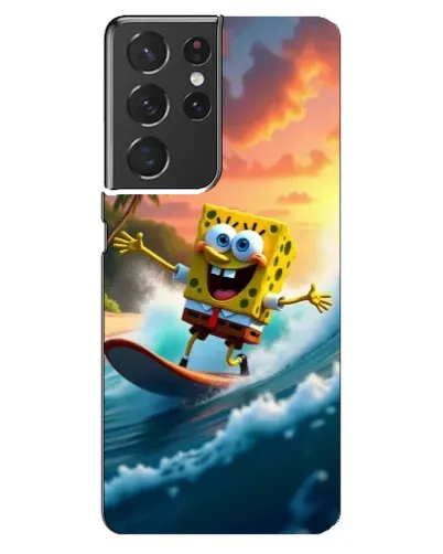 Чехол для Samsung Galaxy S21 ultra с картинкой «Губка Боб серфингист»