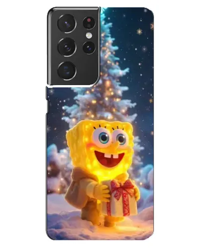 Чехол для Samsung Galaxy S21 ultra с картинкой «Рождественский Спанч Боб»