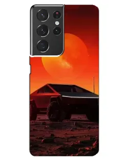 Чехол для Samsung Galaxy S21 ultra с картинкой «Cybertruck на Марсе» Чехол для Samsung Galaxy S21 ultra с картинкой «Cybertruck на Марсе»