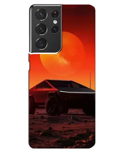 Чехол для Samsung Galaxy S21 ultra с картинкой «Cybertruck на Марсе»