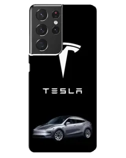Чехол для Samsung Galaxy S21 ultra с картинкой «Tesla Model Y» Чехол для Samsung Galaxy S21 ultra с картинкой «Tesla Model Y»