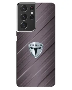 Чехол для Samsung Galaxy S21 ultra с картинкой «Металлическая текстура Tesla» Чехол для Samsung Galaxy S21 ultra с картинкой «Металлическая текстура Tesla»