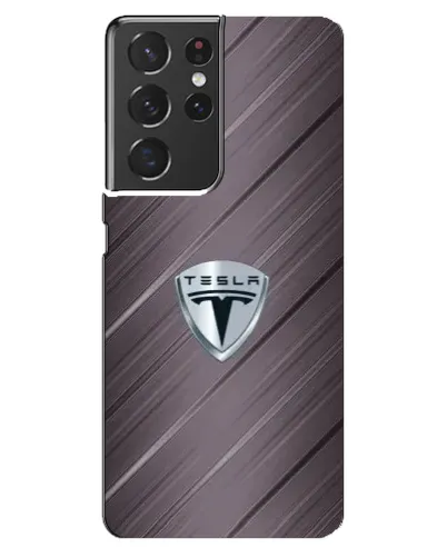 Чехол для Samsung Galaxy S21 ultra с картинкой «Металлическая текстура Tesla»
