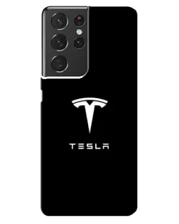 Чехол для Samsung Galaxy S21 ultra с картинкой «Tesla White Logo» Чехол для Samsung Galaxy S21 ultra с картинкой «Tesla White Logo»