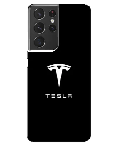 Чехол для Samsung Galaxy S21 ultra с картинкой «Tesla White Logo»