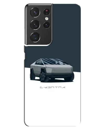 Чехол для Samsung Galaxy S21 ultra с картинкой «Серебристый Cybertruck Tesla»
