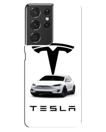 Чехол для Samsung Galaxy S21 ultra с картинкой «Tesla White Style»