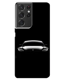 Чехол для Samsung Galaxy S21 ultra с картинкой «Фары Tesla Night» Чехол для Samsung Galaxy S21 ultra с картинкой «Фары Tesla Night»