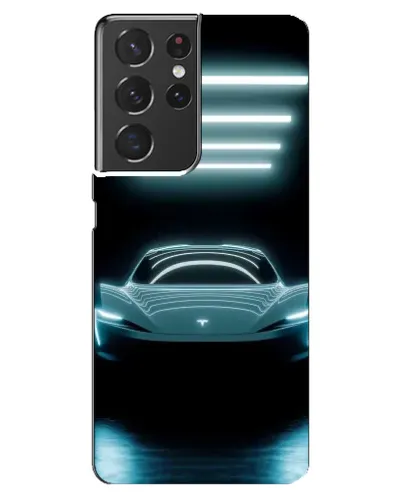 Чехол для Samsung Galaxy S21 ultra с картинкой «Tesla в неоне»