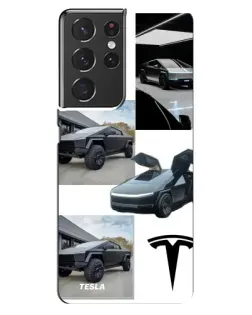 Чехол для Samsung Galaxy S21 ultra с картинкой «Коллаж Cybertruck Tesla» Чехол для Samsung Galaxy S21 ultra с картинкой «Коллаж Cybertruck Tesla»