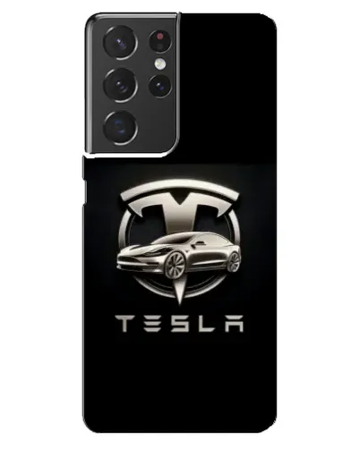 Чехол для Samsung Galaxy S21 ultra с картинкой «Tesla — серебристое авто»
