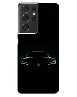 Чехол для Samsung Galaxy S21 ultra с картинкой «Mercedes — силуэт авто» Чехол для Samsung Galaxy S21 ultra с картинкой «Mercedes — силуэт авто»