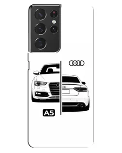 Чехол для Samsung Galaxy S21 ultra с картинкой «Audi — контрастный дизайн» Чехол для Samsung Galaxy S21 ultra с картинкой «Audi — контрастный дизайн»
