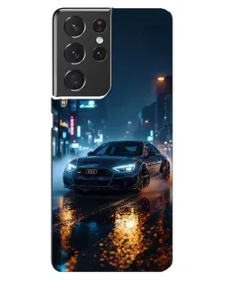 Чехол для Samsung Galaxy S21 ultra с картинкой «Ночной город и Audi» Чехол для Samsung Galaxy S21 ultra с картинкой «Ночной город и Audi»