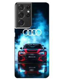Чехол для Samsung Galaxy S21 ultra с картинкой «Audi Sport — неон» Чехол для Samsung Galaxy S21 ultra с картинкой «Audi Sport — неон»
