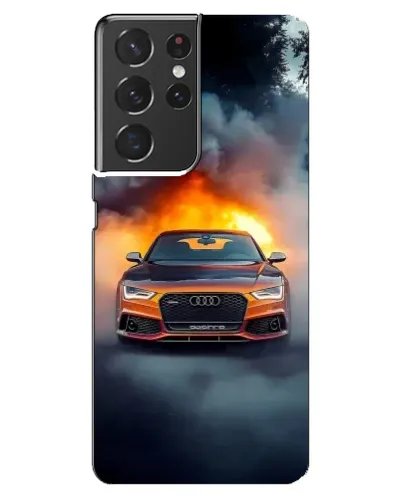Чехол для Samsung Galaxy S21 ultra с картинкой «Audi в огненном дыму» Чехол для Samsung Galaxy S21 ultra с картинкой «Audi в огненном дыму»