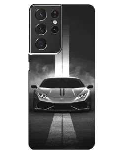 Чехол для Samsung Galaxy S21 ultra с картинкой «Lamborghini симметрия дорог»