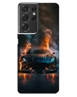 Чехол для Samsung Galaxy S21 ultra с картинкой «Lamborghini дымная эстетика»