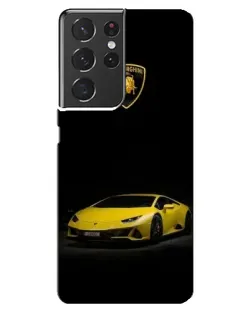 Чехол для Samsung Galaxy S21 ultra с картинкой «Lamborghini желтый акцент»