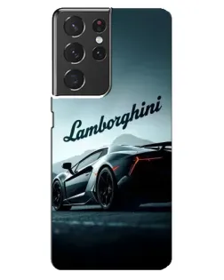 Чехол для Samsung Galaxy S21 ultra с картинкой «Классическая надпись Lamborghini»