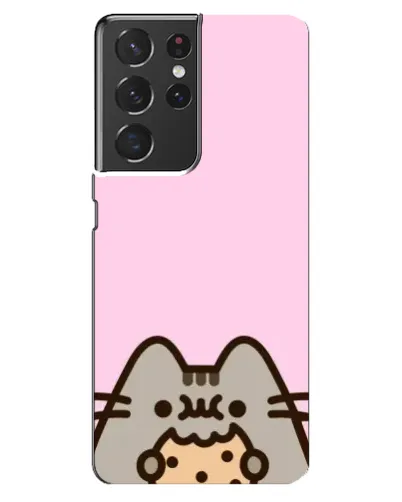 Чехол для Samsung Galaxy S21 ultra с картинкой «Pusheen и печенье»