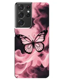 Чехол для Samsung Galaxy S21 ultra с картинкой «Бабочка в дыму»