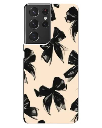 Чехол для Samsung Galaxy S21 ultra с картинкой «Паттерн черные банты»