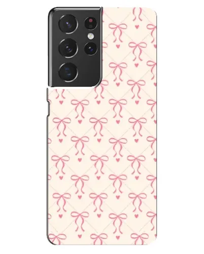 Чехол для Samsung Galaxy S21 ultra с картинкой «Розовые бантики Coquette»
